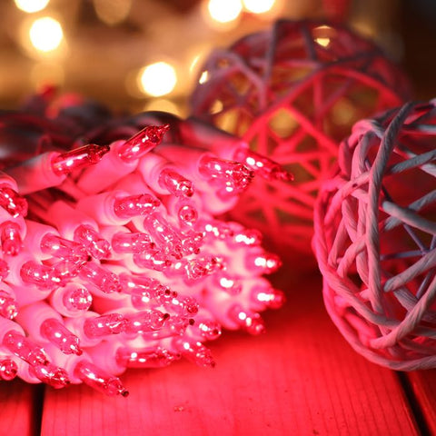Pink Mini Christmas Lights (50 Piece Set)