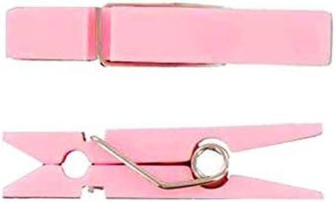 (Pink (96 Pieces) Small Clothes Pins Baby Shower Clothespin Favors Pink Girl Blue Boy Party Game