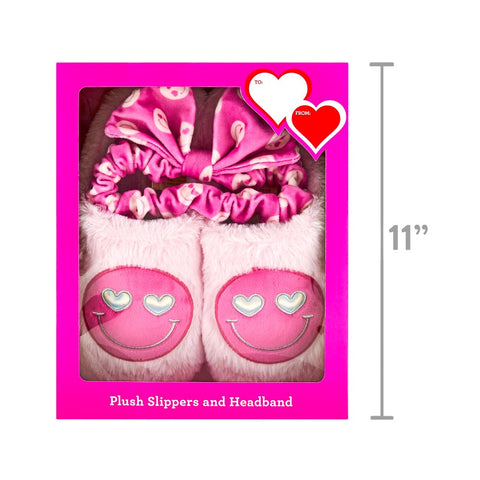 Valentine'S Day 11In Pink Slippers with Headband Set for Adults by