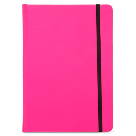 Neon Leatherette Journal, 160 Lined Paper Pages, Pink