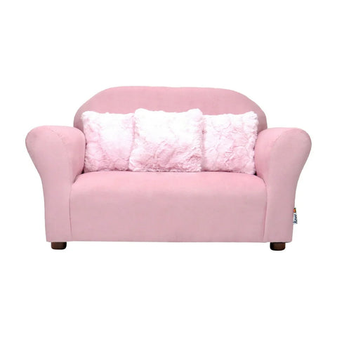 Plush Kids Sofa with Accent Pillows - Pink