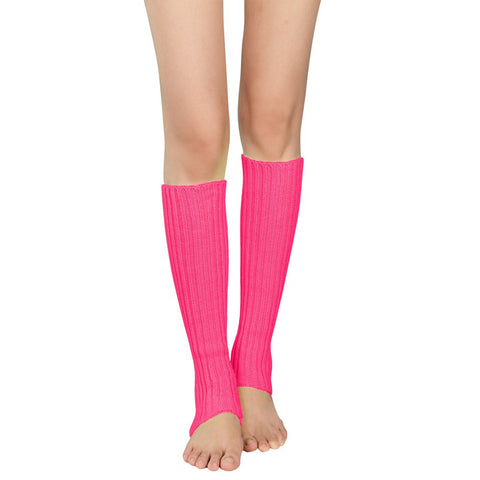 Hot Pink Leg Warmers for Women 80S Ribbed Knit Knee Warmer 80S Costumes Women Leg Warmer Socks Dance Hot Pink