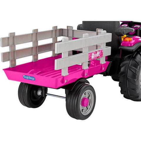 Case IH Magnum Tractor and Trailer Girls' 12-Volt Battery-Powered Ride-On, Pink