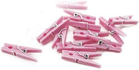 (Pink (96 Pieces) Small Clothes Pins Baby Shower Clothespin Favors Pink Girl Blue Boy Party Game