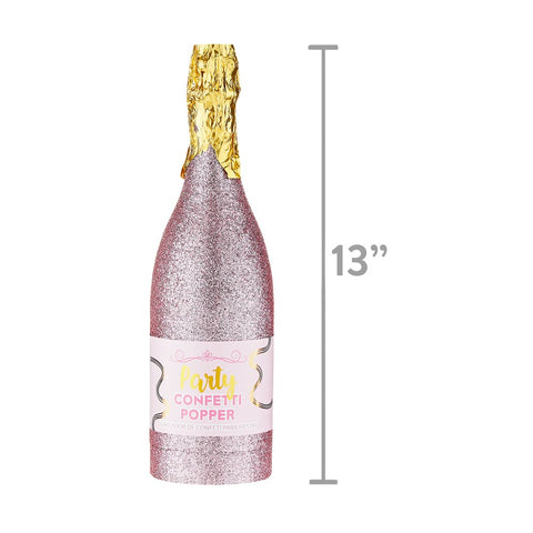 Valentine'S Day 12.5" Pink Plastic Champagne Bottle Confetti Popper by