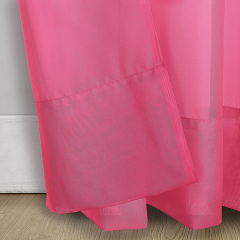Siren Voile Sheer Rod Pocket Curtain Panel, 59"X63", Pink