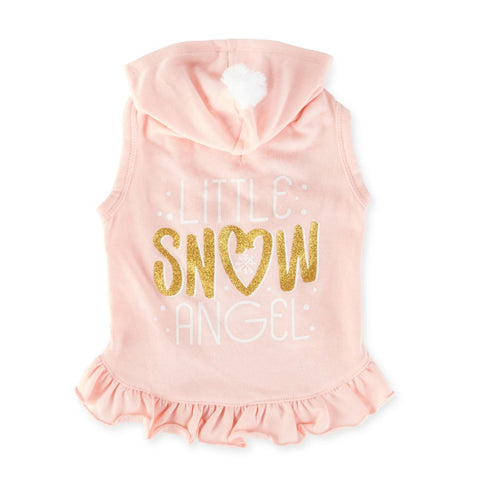 , Dog and Cat Clothes, Little Snow Angel Pet Hoodie, Pink, S