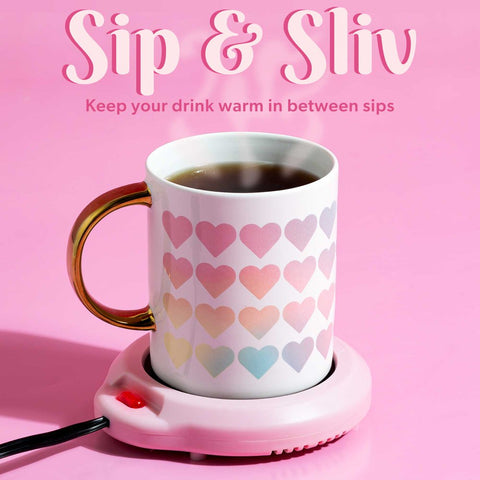 Electric Mug Warmer, Portable Beverage Warmer, Pink