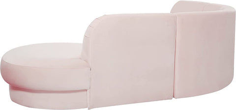 Rosa Collection Velvet Upholstered Sectional, Pink