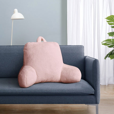 Faux Fur Plush Bedrest Pillow, Specialty Size, Peach Pink, 1 Piece