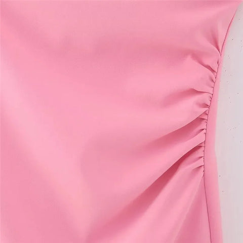 TRAF Pink Corset Bodycon Dress Women off Shoulder Short Dresses for Women Summer Backless Sexy Mini Dress Strapless Prom Dresses