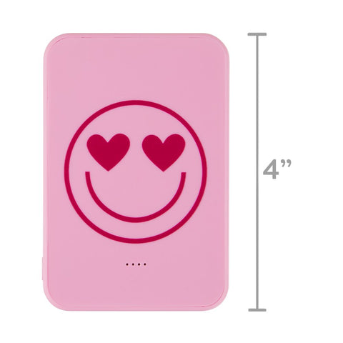! Valentine'S Day Smiley Face Pink Power Bank