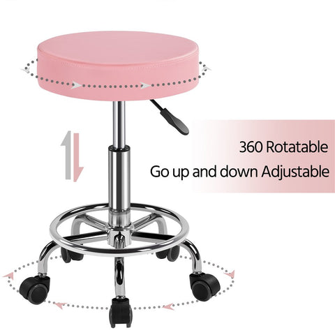 Stools with Adjustable Height & Swivel, 264.5 Lb. Capacity, Pink