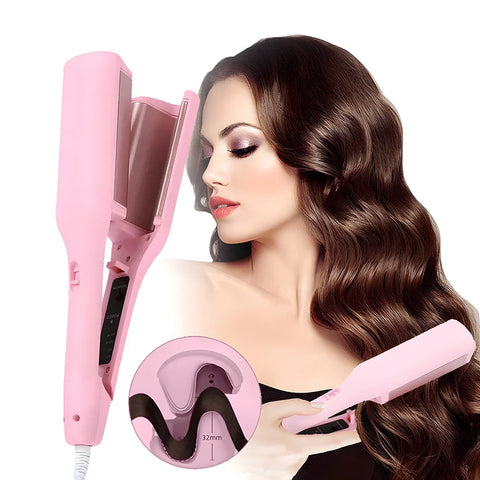 32Mm Hair Wave Curling Iron Professional French Egg Roll Hair Curler Corrugated Wavy Styler Fast Heating Volumizing Styling Tool