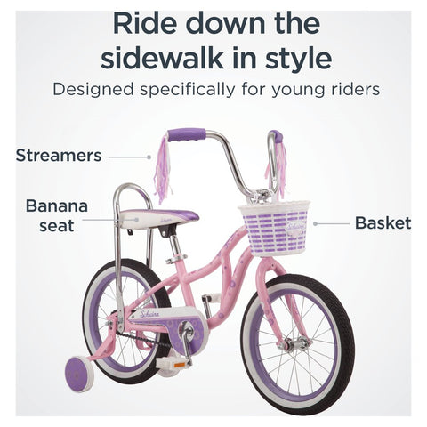 16" Bloom Kid'S Bike with Training Wheels, Pink