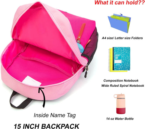 Preschool Backpack for Toddler Girls, Kids School Bag, Ages 3 to 7 Years Old, Small, Pink