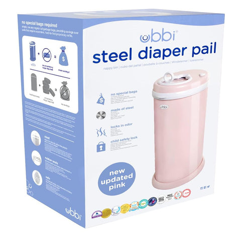Steel Odor Locking, No Special Bag Required, Money Saving, Modern Design, Registry Must-Have Diaper Pail, Blush Pink