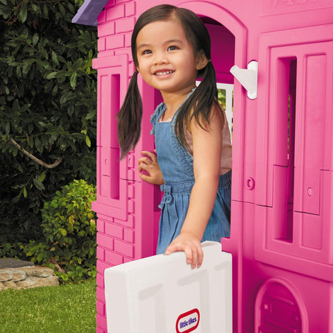 Cape Cottage House, Pink - Pretend Playhouse for Girls Boys Kids 2-8 Years Old