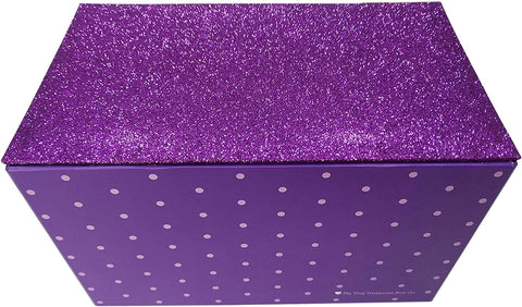 Jewelry Box for Girls - Pink and Purple Sparkles with Hearts and Pink Trim (Purple Sparkle)