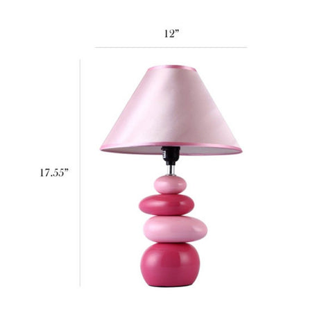 Shades of Pink Ceramic Stone Table Lamp