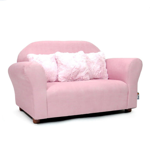 Plush Kids Sofa with Accent Pillows - Pink