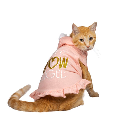 , Dog and Cat Clothes, Little Snow Angel Pet Hoodie, Pink, S