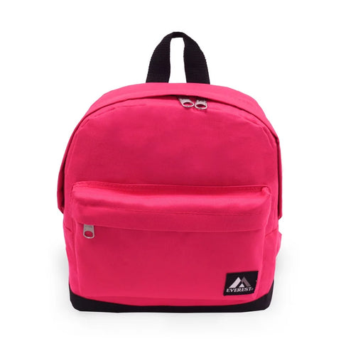 13" Junior Backpack, Hot Pink/Black All Ages, Unisex 10452-HPK/BK, Carrier and Shoulder Book Bag for School, Work, Sports, and Travel