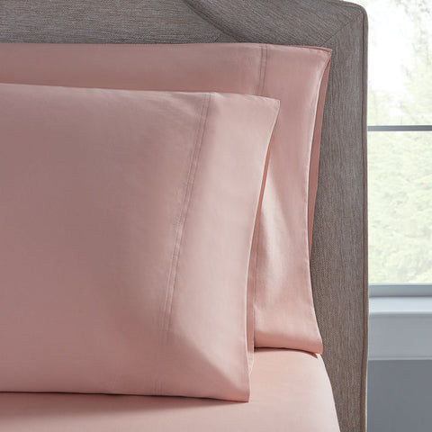 300 Thread Count Pink Cotton Sateen Pillowcases, King, 2