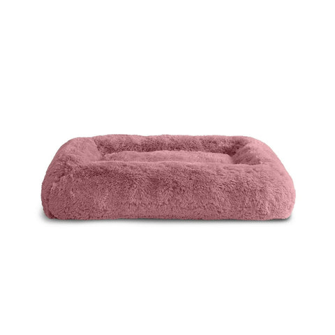 Furry Bolster Large Dog Bed, Pink, 36" X 27"