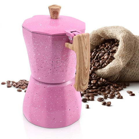 Latte Mocha Coffee Maker Italian Moka Espresso Cafeteira Percolator Pot Stovetop Coffee Maker 300Ml Pink