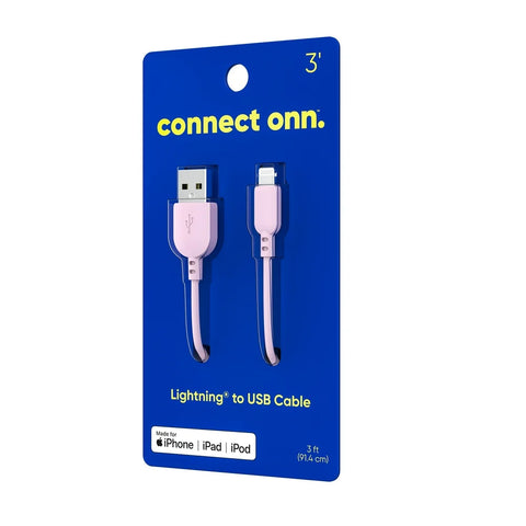 Lightning to USB Cable, Pink, 3 Ft