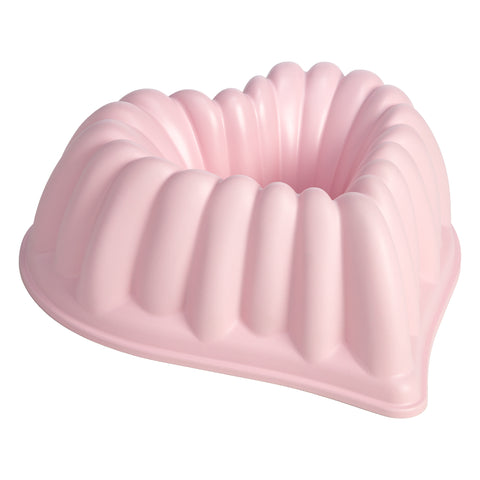 Premium Nonstick Heart Shaped Fluted Pan, Dishwasher Safe, 9.5 Inch, Pink