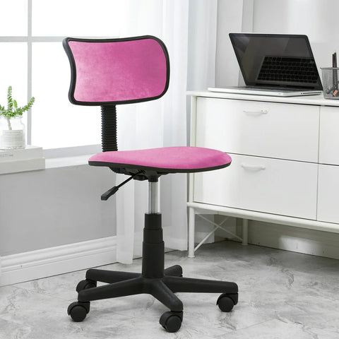 Pink Crushed Velvet Swivel Chair, Adjustable Height