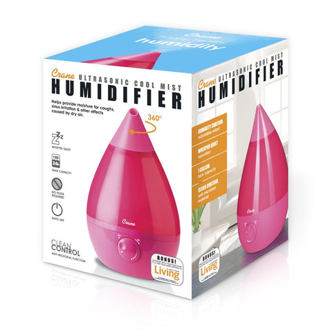 Drop Ultrasonic Cool Mist Humidifier - Pink