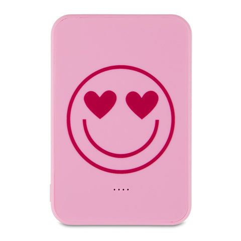 ! Valentine'S Day Smiley Face Pink Power Bank