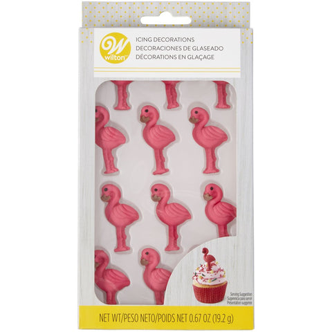 Pink Flamingo Icing Decorations, 12-Count