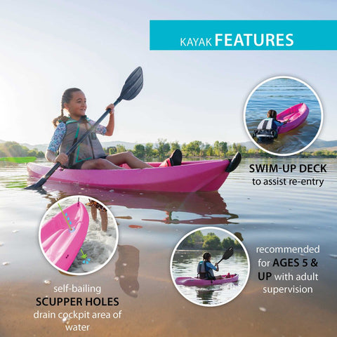 Wave 6 Ft Youth Kayak, Pink (90098)