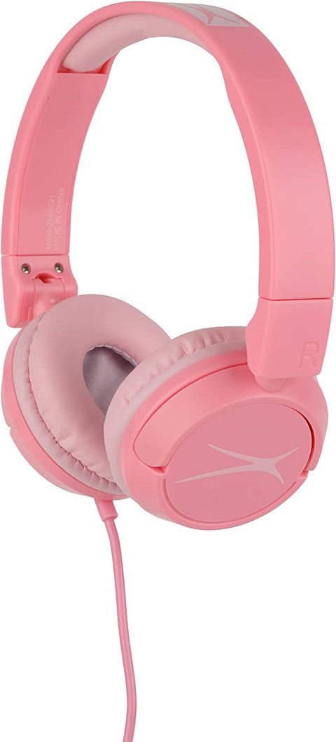 over the Ears Kids Headphones - Wired - Volume Limiting Technology for Developing Ears, Ages 6-9, Perfect for Learning from Home, Pink