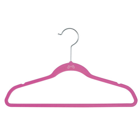 Kids Velvet Shirt Hangers, 25 Pack, Pink