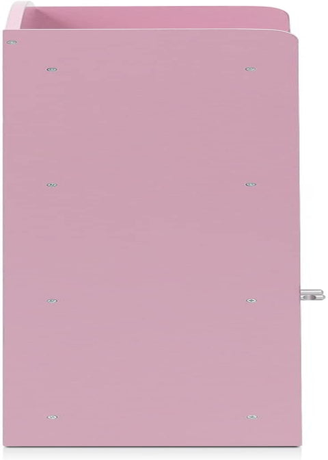 Lova Bookshelf with Storage Cabinet, 9.49D X 23.82W X 42.28H In, Pink