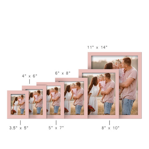 Modern Real Wood 3.5X5 Inch Picture Frame in Pink
