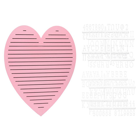 Pink Heart Shaped Wooden Letterboard Set, Baby Girl Keepsake Photo Prop