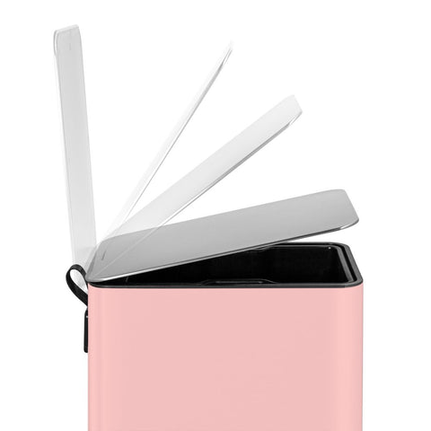 2.6 Gallon Trash Can, Stainless Steel Step on Bathroom Trash Can, Pink