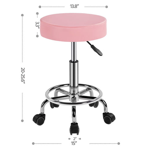 Stools with Adjustable Height & Swivel, 264.5 Lb. Capacity, Pink